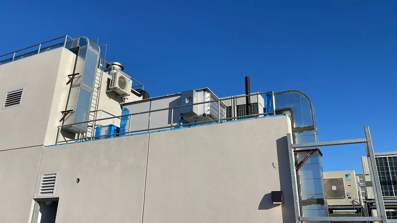 Commercial HVAC installation on a rooftop